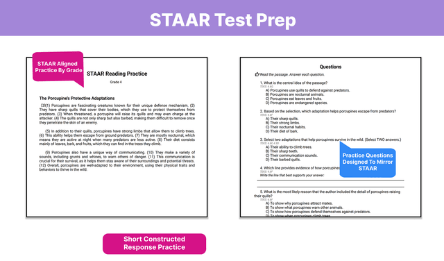 STAAR reading sample